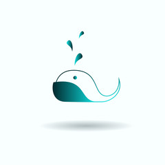 Dolphin abstract logo gradient template. Whale vector design