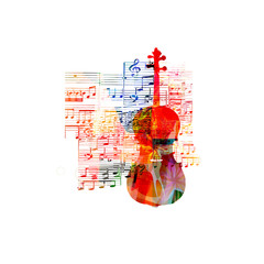 Colorful cello design © abstract