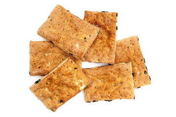 Puff buns on white background