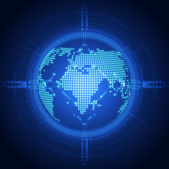 Abstract global future technology background, vector