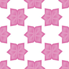 Seamless background with pink abstract flowers. Geometry