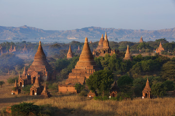 Temples of Bagan (Pagan) at sunrise, Myanmar