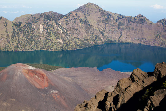 Jari Baru volcano inside  Rinjani mountain, Lombok, Indonesia