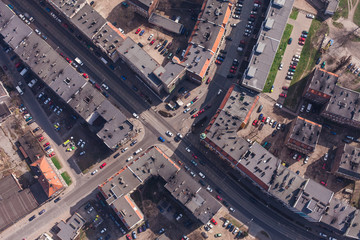 aerial view of wrocław city suburbs