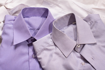 Closeup of two generic shirt with a line pattern