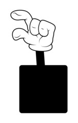 Obraz premium Showing Size Hand Gesture Black Banner