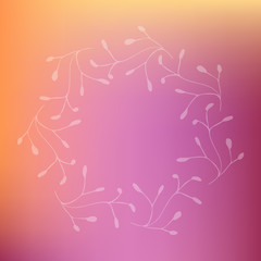 Floral frame on blurred background.