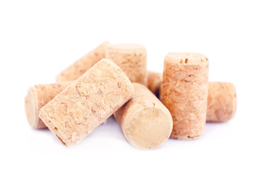 Wine corks isolated on white