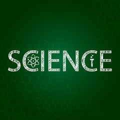 science text on chalkboard