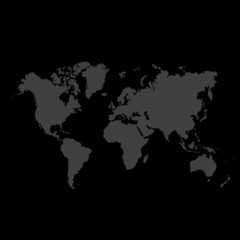 Detailed map of World on black background