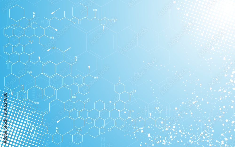 Poster molecular structure abstract background