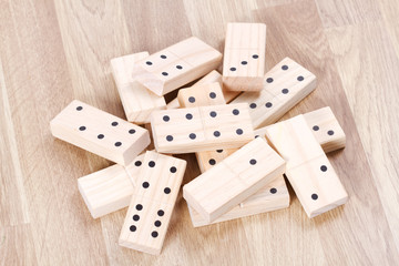 Pile of wood domino