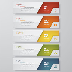 Design clean number banners template. Vector.