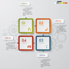 4 steps chart template/graphic or website layout.