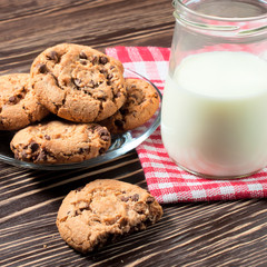 jar of milk and tasty cookies
