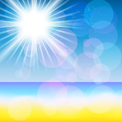 Summer landscape. Vector. 10