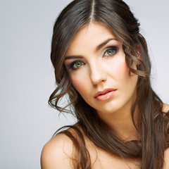 Obraz premium Hair. Woman face. Closeup portrait.