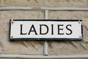 Ladies public toilet sign