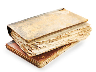 Old books isolated on white background