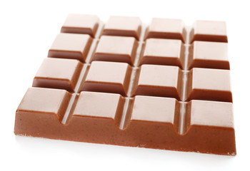 Milk chocolate bar isolated on white
