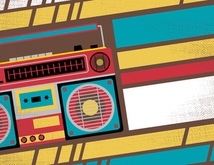 Retro Ghetto Blaster Stereo Club Flyer.