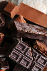 Set of chocolate, closeup