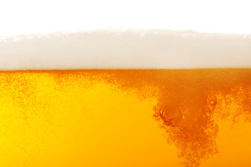 Beer bubbles, macro view