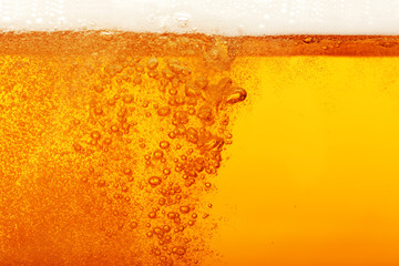 Beer bubbles, macro view