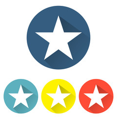 Star in a flat on colored backgrounds vector illustration