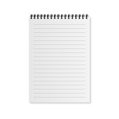 Blank realistic spiral notepad  on white vector illustration