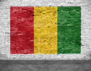 Reggae flag painted on  brick wall