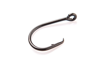 Fish hook over white background