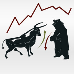 exchange, bull and bear, market report