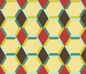 Seamless abstract background made of honeycombs and rhombuses