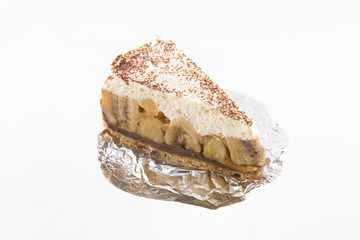 banana cake on white background