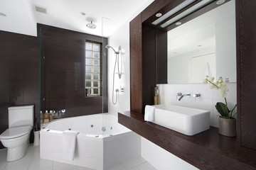 Obraz na płótnie Canvas Modern bathroom in luxury apartment