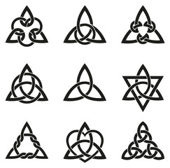 Nine Celtic Triangle Knots - obrazy, fototapety, plakaty