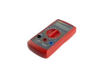 Digital multimeter isolated on white