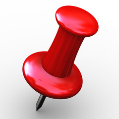 3d red thumbtack