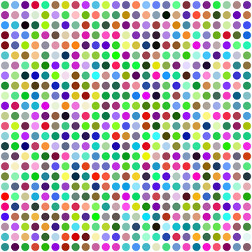 Grid of Random Colored Circles. Seamless Background. EPS8 Vector