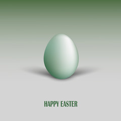 Easter card with green egg and shadows