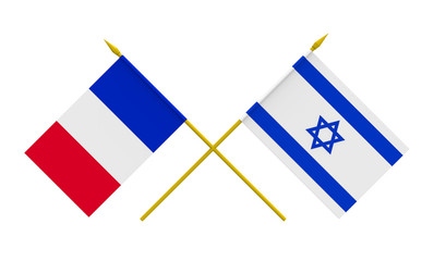 Flags, France and Israel