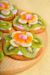 Fruit dessert with exotic fruits