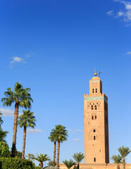 Fototapeta na wymiar Koutoubia in Marrekesh, Morocco