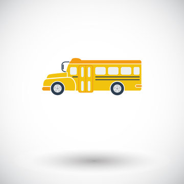 School bus flat icon.