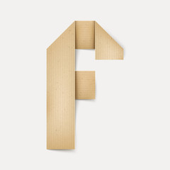 3d elegant folded paper letter F