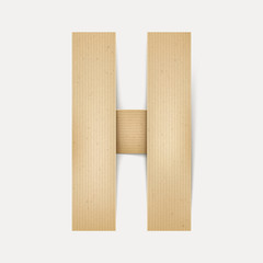 3d elegant folded paper letter H