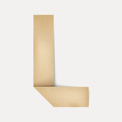 3d elegant folded paper letter L