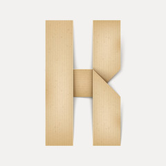 3d elegant folded paper letter K