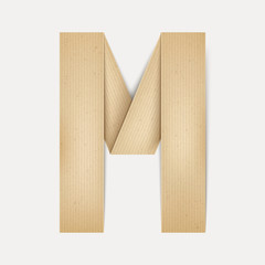 3d elegant folded paper letter M